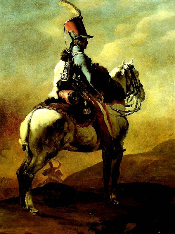 Theodore   Gericault trompette de hussards oil painting image